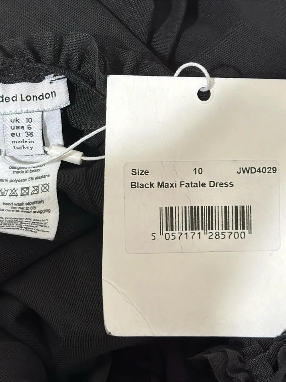JADED LONDON Fatale Mesh Maxi Dress, Black, 6 (US) - Picture 9 of 9